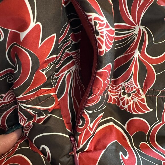 Aventura Melrose Jacket XL Brown Red Floral Fleece Lined Like New - Picture 5 of 9